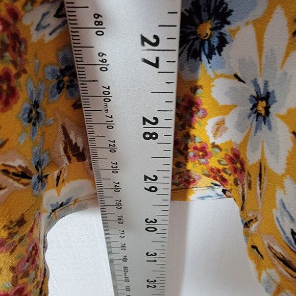 Time and Tru Womens Tunic Top Plus Size XL 16/18 Yellow Floral Ruffled Peplum - Picture 4 of 12